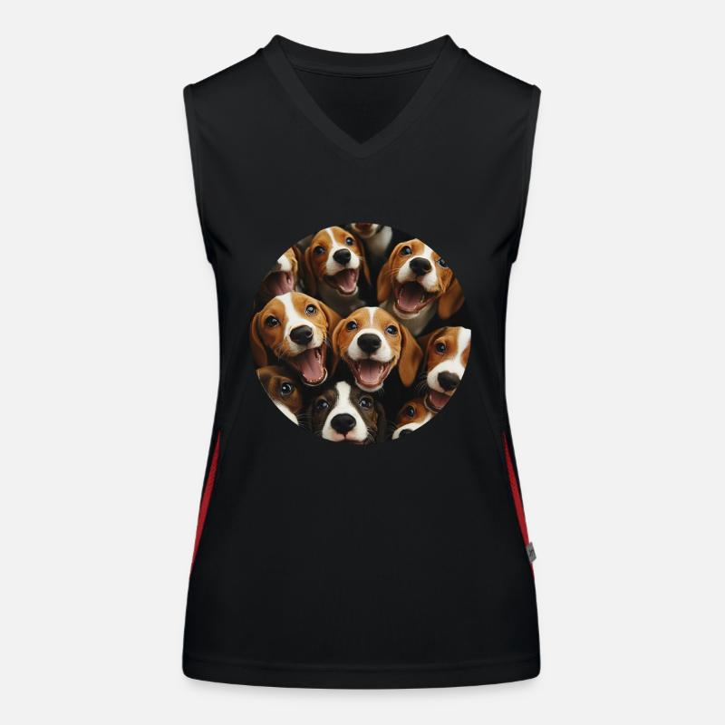 Beagle Funktionelles Kontrast-Tank Top für Frauen