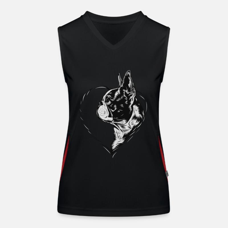 Boston Terrier Funktionelles Kontrast-Tank Top für Frauen
