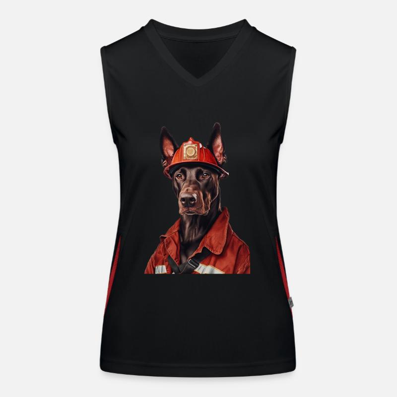 Dobermann Funktionelles Kontrast-Tank Top für Frauen
