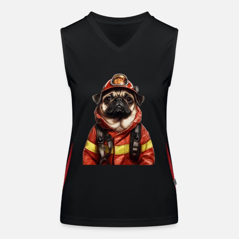 Mops Funktionelles Kontrast-Tank Top für Frauen