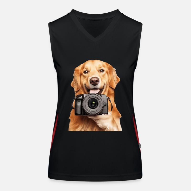 Golden Retriever Funktionelles Kontrast-Tank Top für Frauen