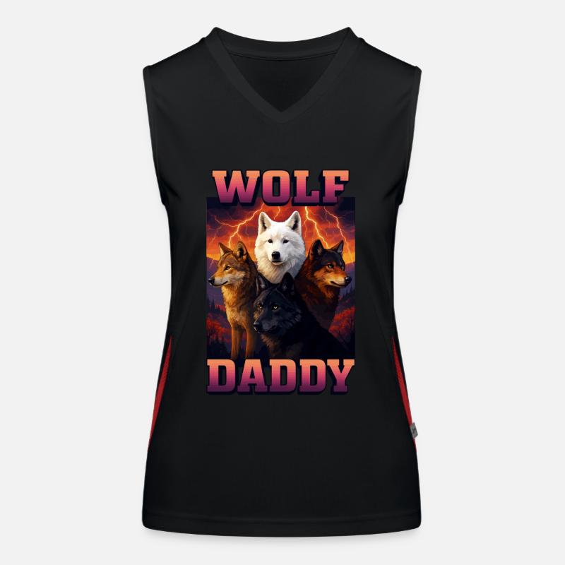 Wolf Funktionelles Kontrast-Tank Top für Frauen