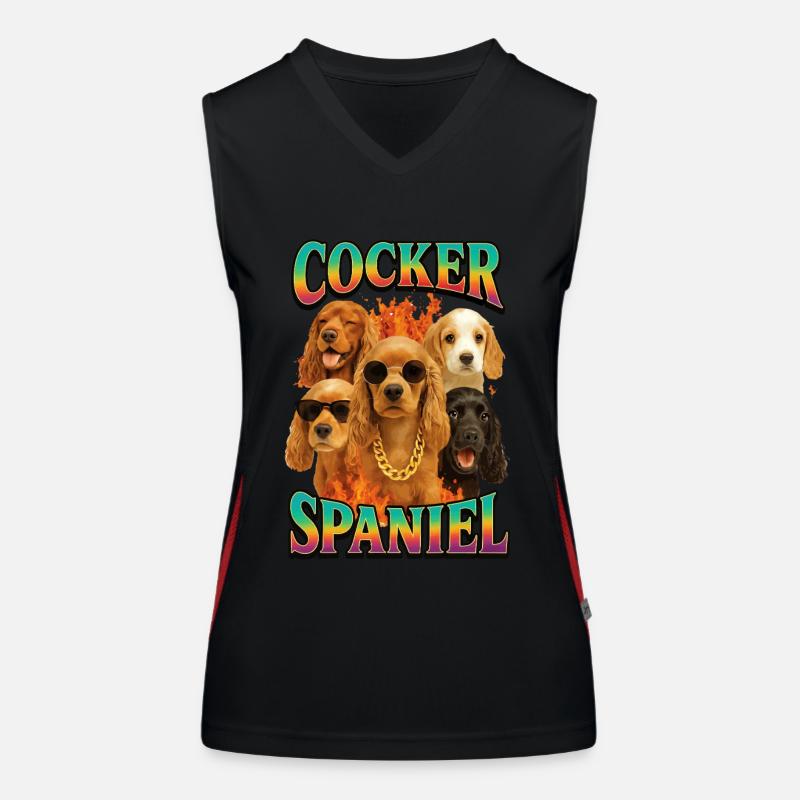 Cocker Spaniel Funktionelles Kontrast-Tank Top für Frauen