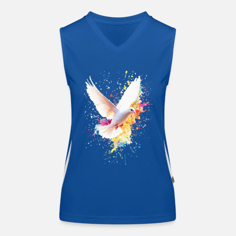 Weiße Taube Funktionelles Kontrast-Tank Top für Frauen