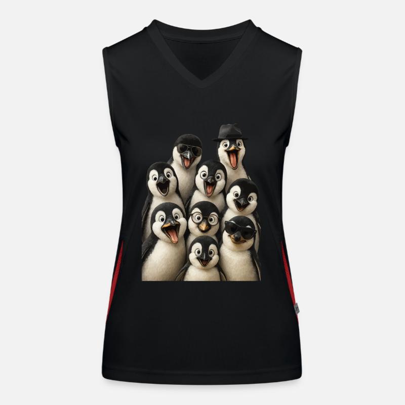 Pinguin Funktionelles Kontrast-Tank Top für Frauen