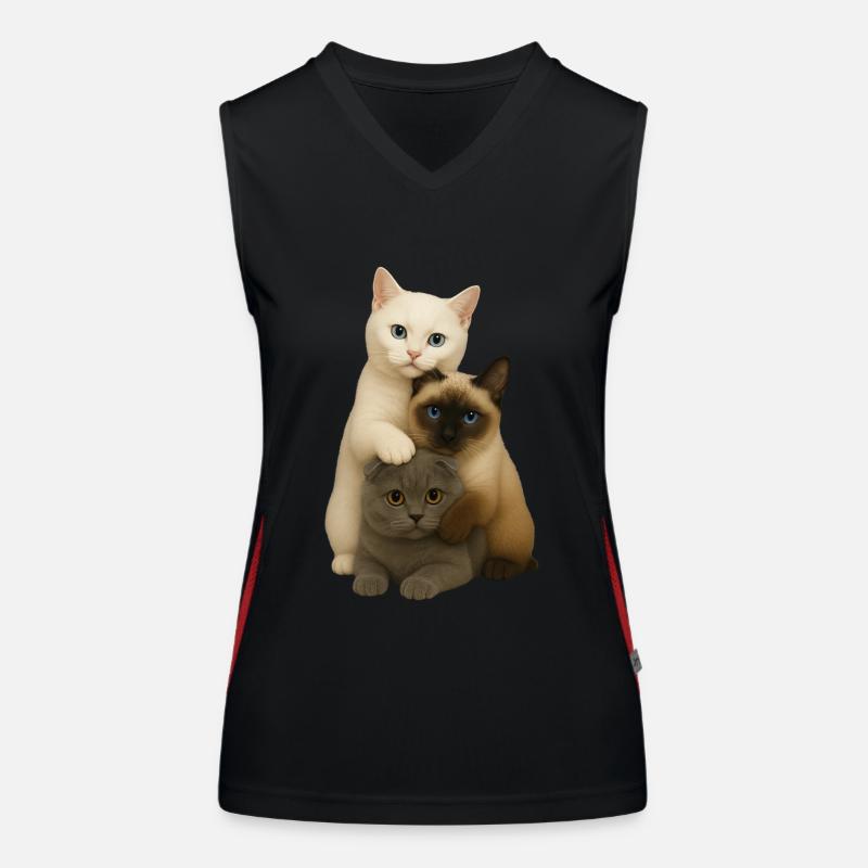 British Shorthair Siamese Fold Funktionelles Kontrast-Tank Top für Frauen
