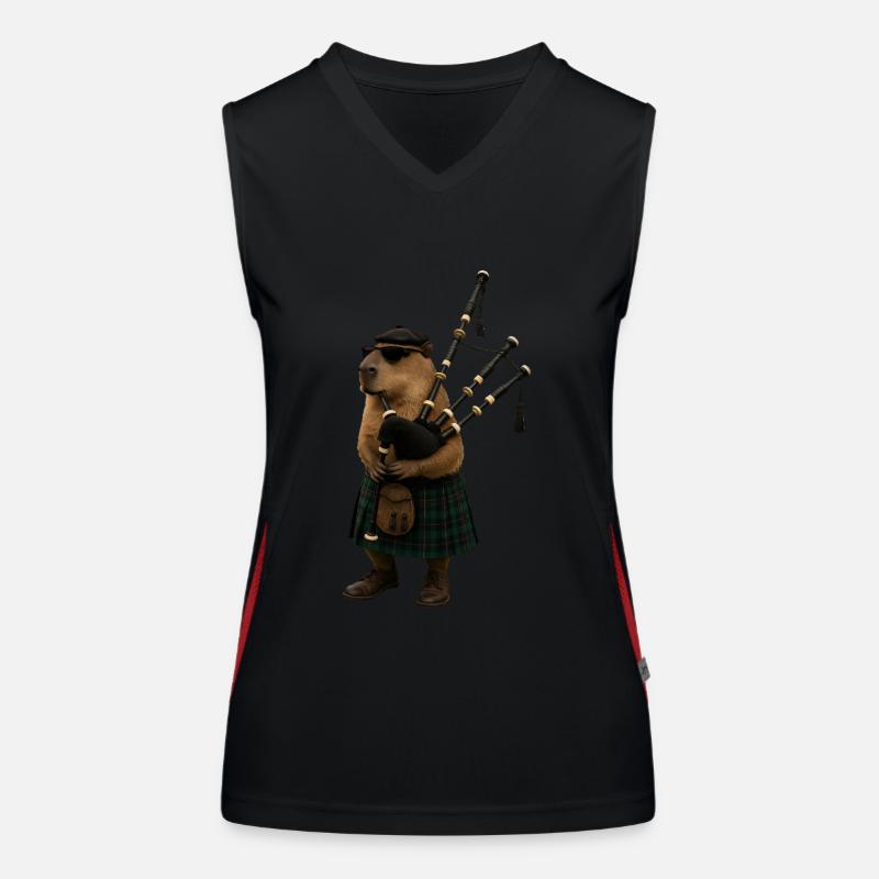 Capybara Bagpipes Women's Functional Contrast Tank Top