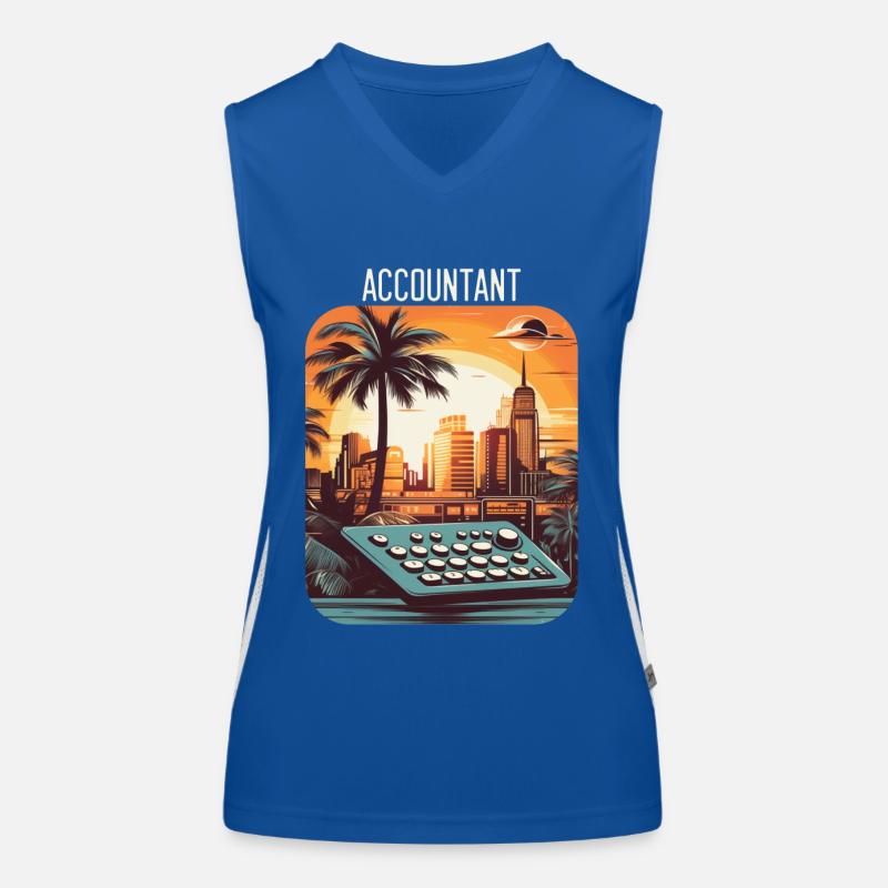 Comptable Vintage Sunset Comptabilité Graduation Débardeur respirant contrasté Femme
