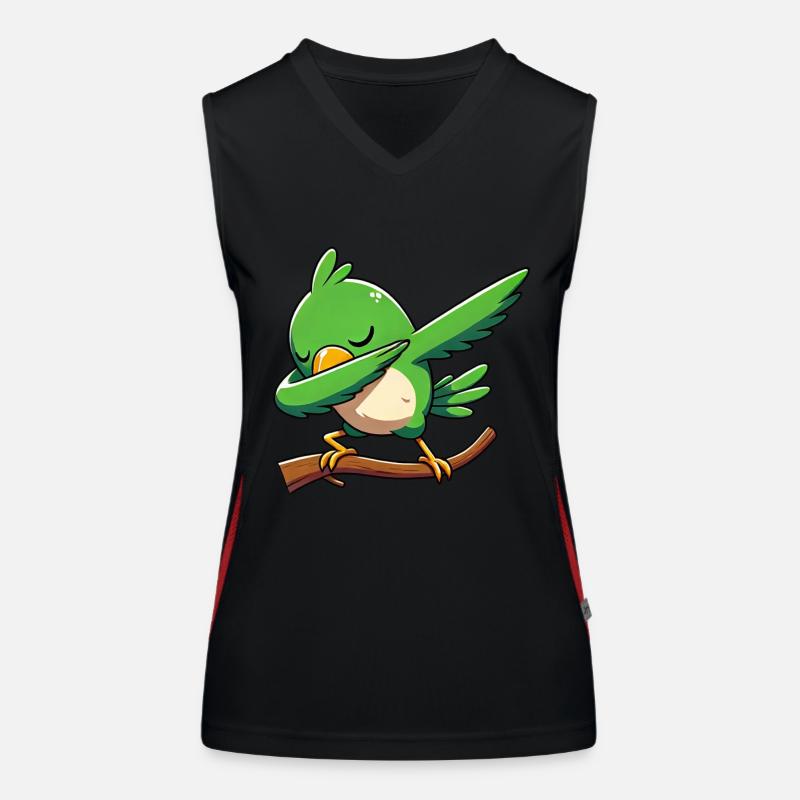 Polka dot parrot. Funny Women's Functional Contrast Tank Top