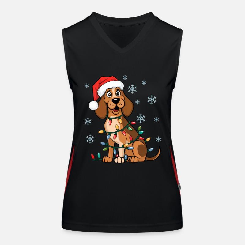 Treeing Walker Coonhound Noël Lumières Noël Débardeur respirant contrasté Femme