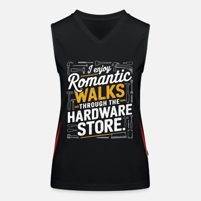 I Enjoy Romantic Hardware Store Tools Dad Handyman Women's Functional Contrast Tank Top