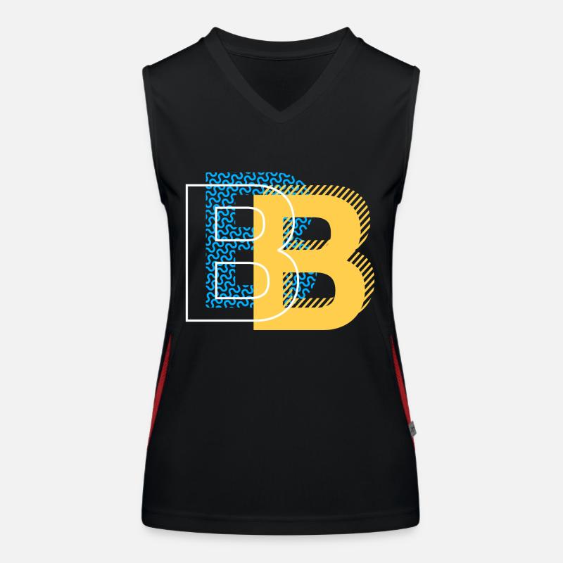 Anfangsbuchstabe B b Funktionelles Kontrast-Tank Top für Frauen