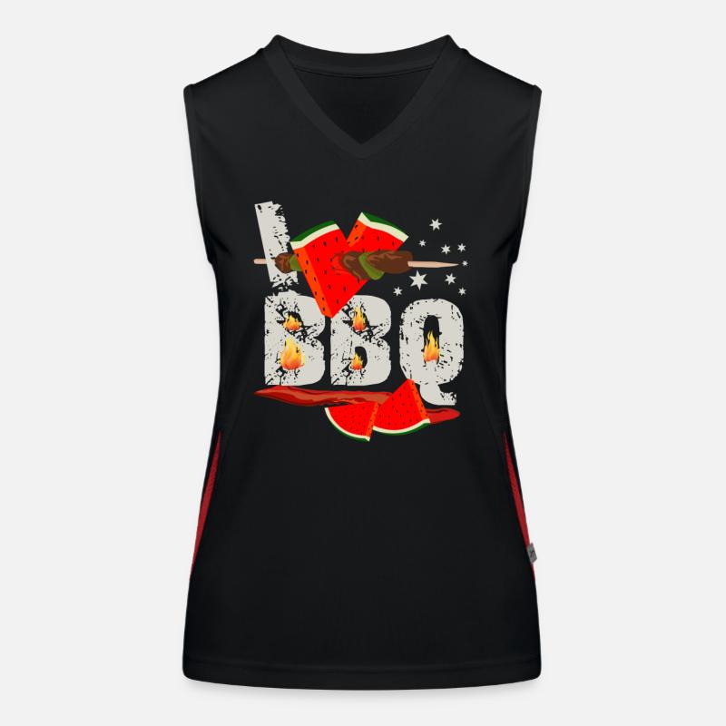 I love BBQ Funktionelles Kontrast-Tank Top für Frauen