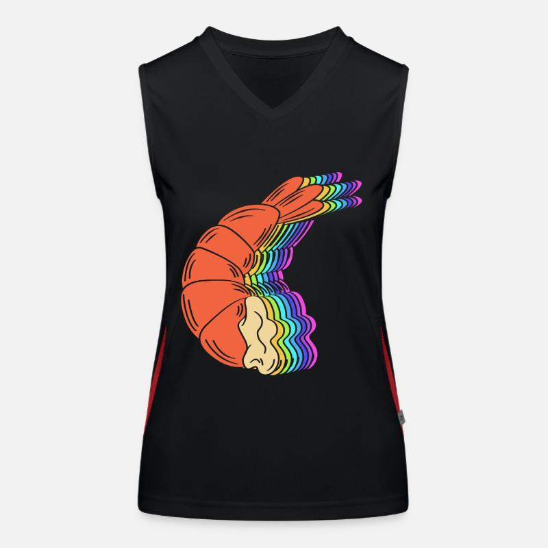 Krabbe Meeresfrüchte Shrimp Languste Funktionelles Kontrast-Tank Top für Frauen