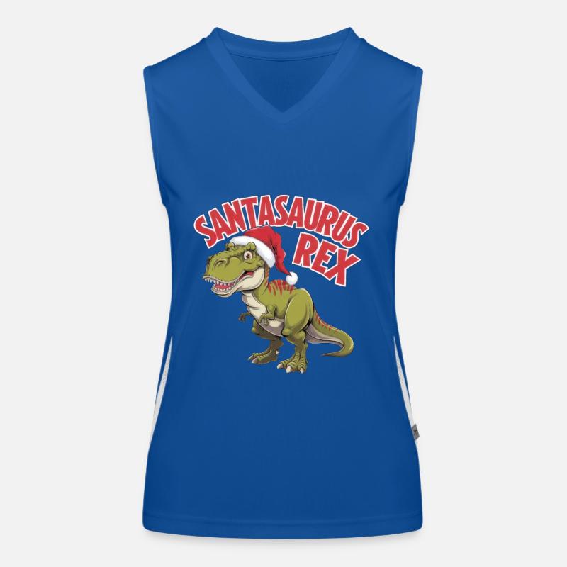 Santasaurus Rex Funktionelles Kontrast-Tank Top für Frauen