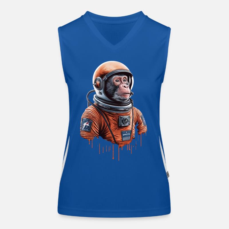 Weltraum Abenteuer Mit Einem Astronautenaffe Funktionelles Kontrast-Tank Top für Frauen