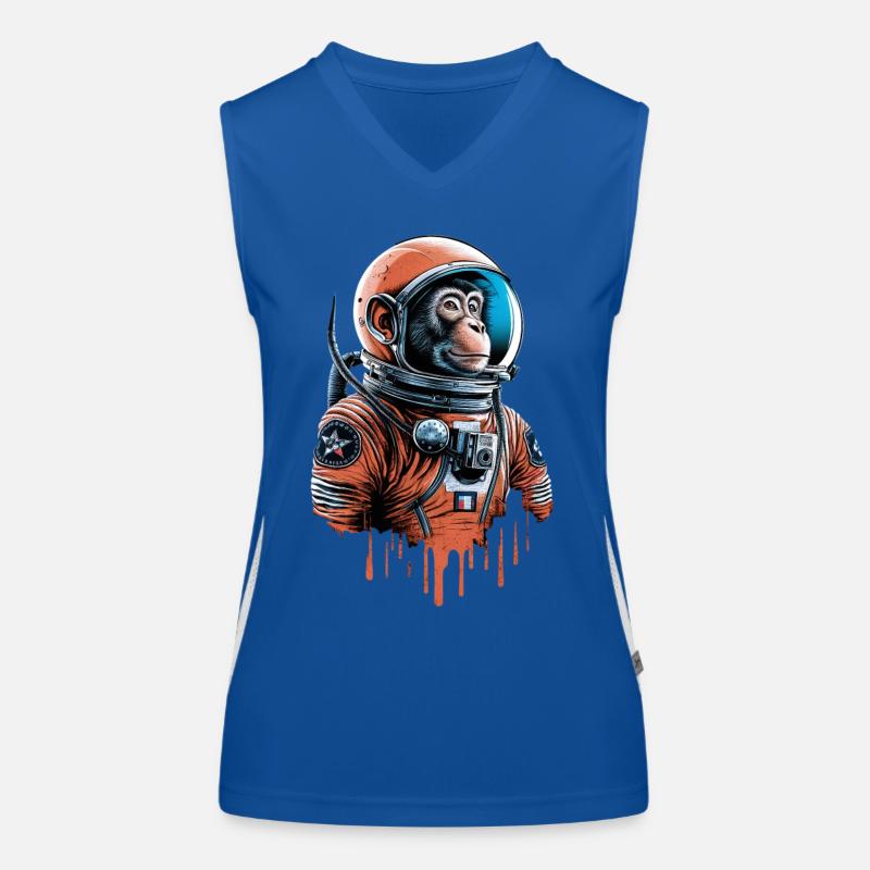 Space monkey explores the universe Women's Functional Contrast Tank Top
