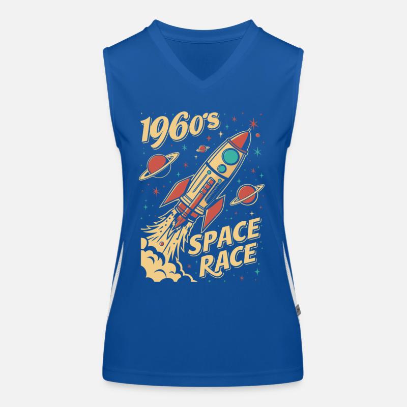 Fusée Space Race des années 1960 Débardeur respirant contrasté Femme