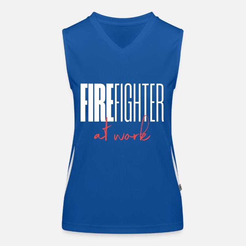 Firefighter at work Funktionelles Kontrast-Tank Top für Frauen