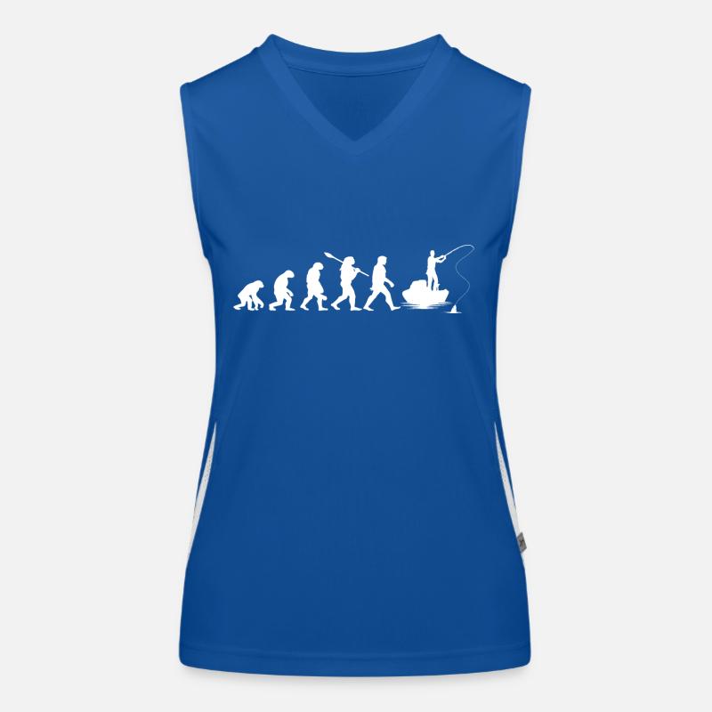 Idée Cadeau Évolution De Pêche Pour Un Pêcheur Débardeur respirant contrasté Femme