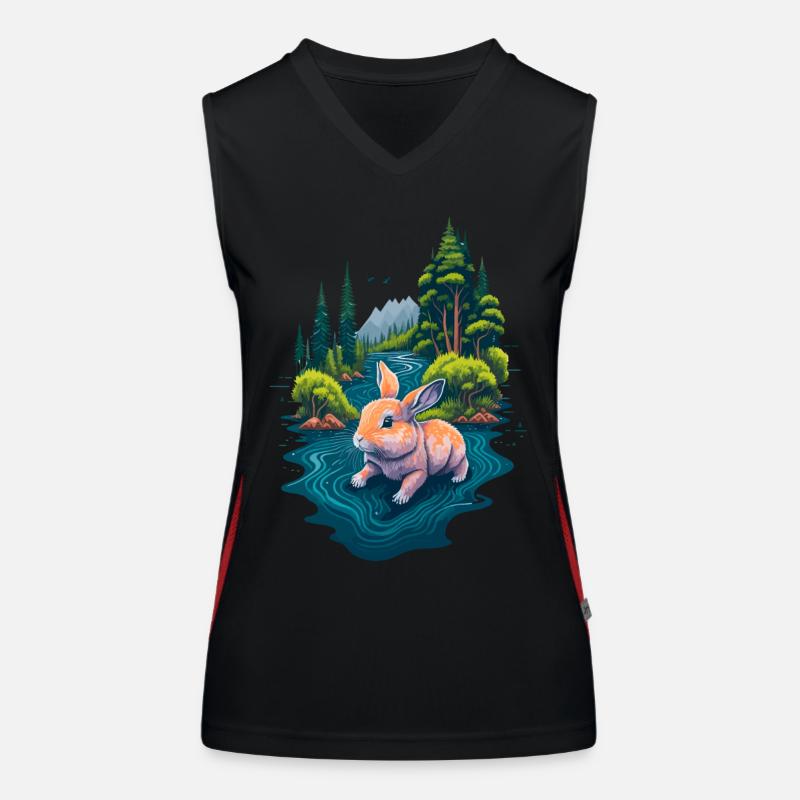 Belle illustration d’un lapin Débardeur respirant contrasté Femme