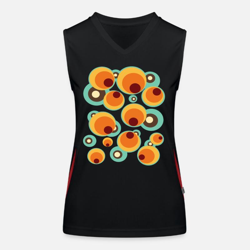 Vintage Mid Century Dot Circle Pattern Women's Functional Contrast Tank Top