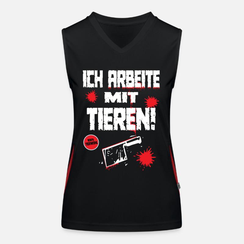 Lustiger Spruch für Metzger oder Fleischer Funktionelles Kontrast-Tank Top für Frauen