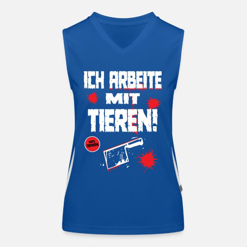 Lustiger Spruch für Metzger oder Fleischer Funktionelles Kontrast-Tank Top für Frauen