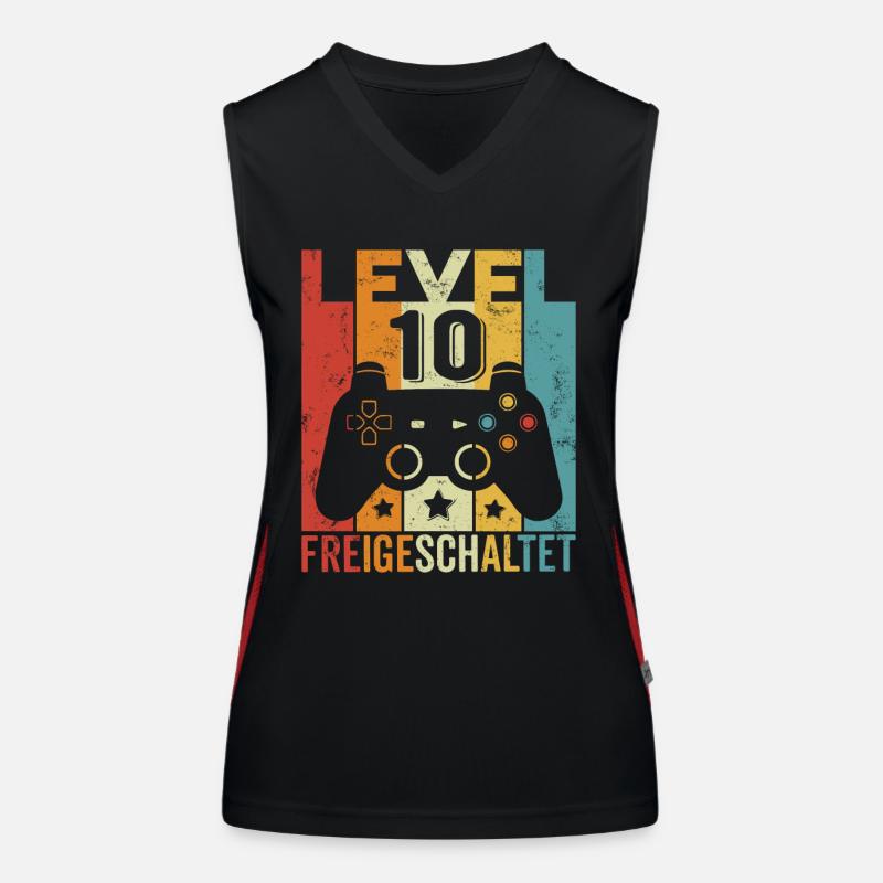 Level 10 Freigeschaltet 8 Geburtstag Junge Mädchen Funktionelles Kontrast-Tank Top für Frauen