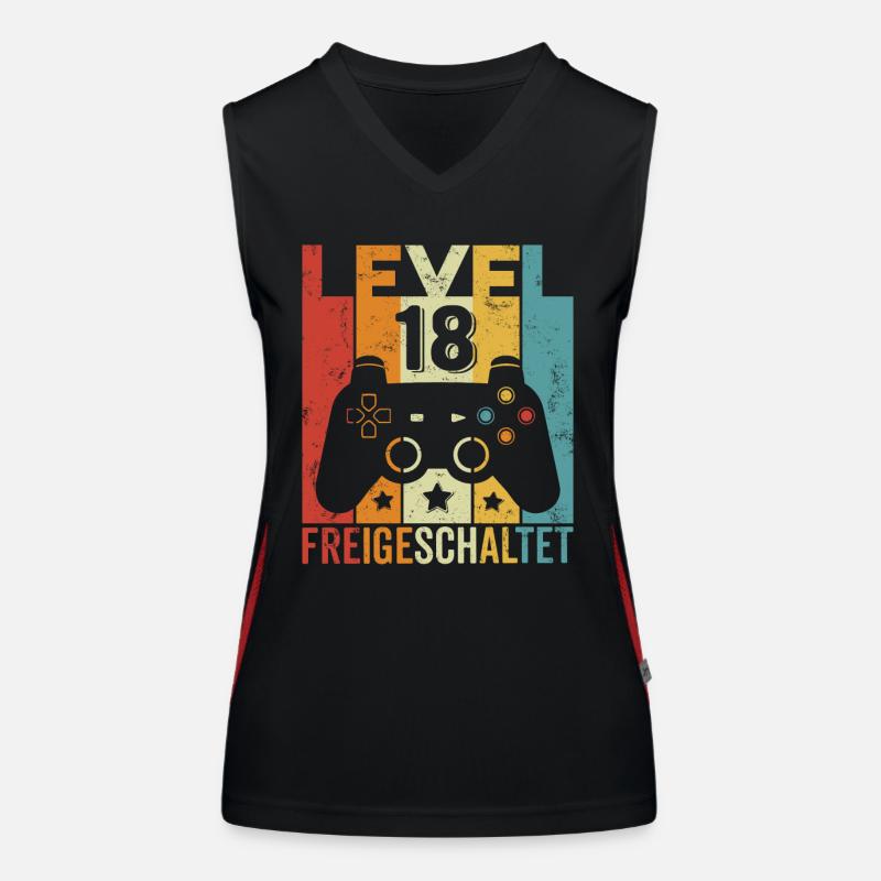 Level 18 Freigeschaltet Geburtstag Junge Mädchen Funktionelles Kontrast-Tank Top für Frauen