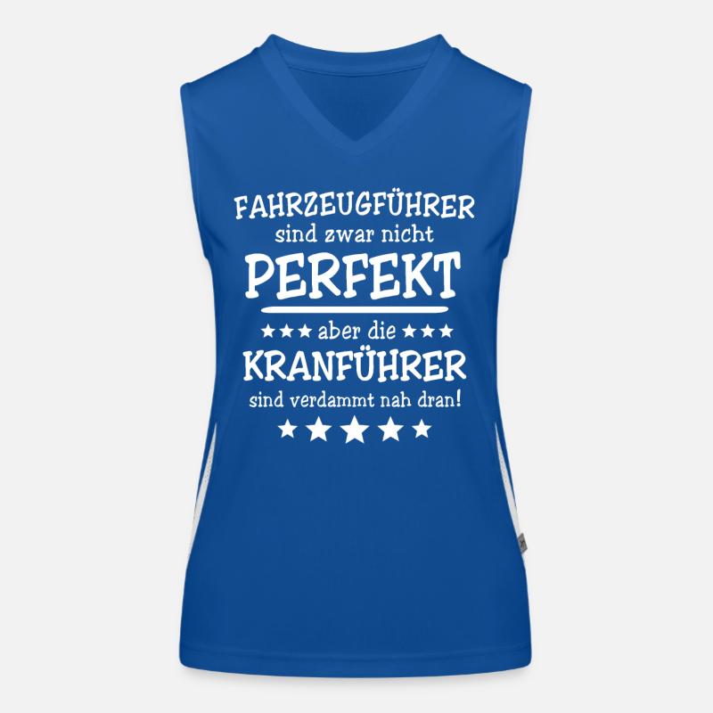 Kranführer Sprüche Kranfahrer Spruch Funktionelles Kontrast-Tank Top für Frauen