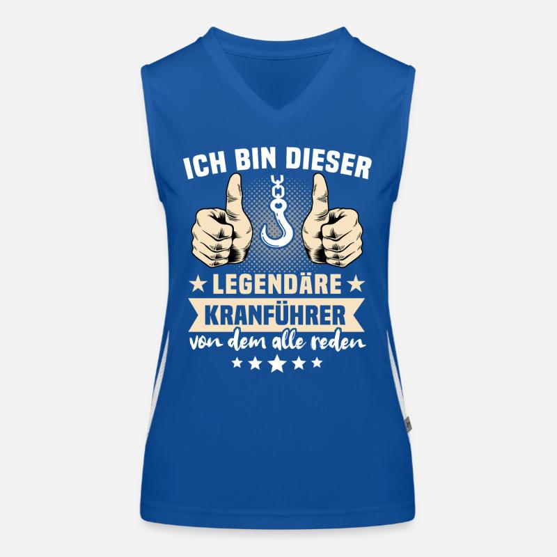 Kranführer Sprüche Legendärer Kranfahrer Funktionelles Kontrast-Tank Top für Frauen