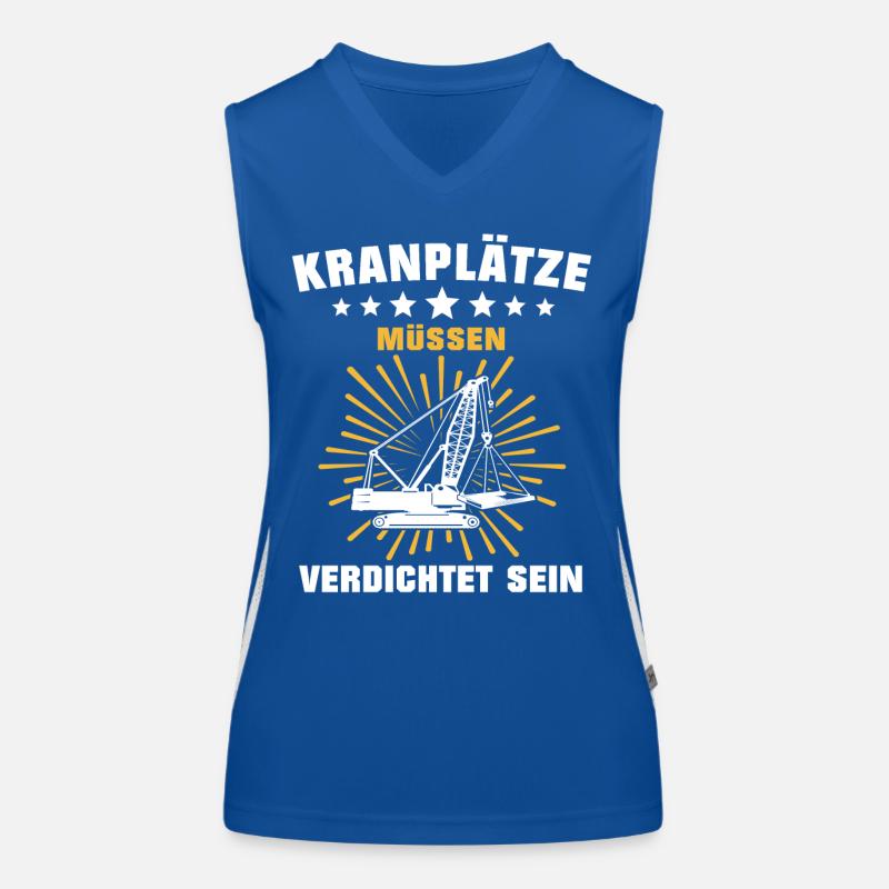 Kranfahrer Beruf Kranführer Sprüche Funktionelles Kontrast-Tank Top für Frauen
