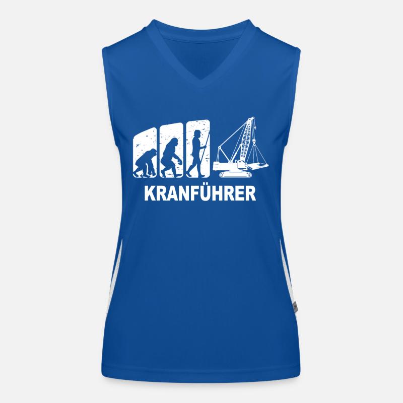Kranfahrer Evolution Kranführer Kran Funktionelles Kontrast-Tank Top für Frauen