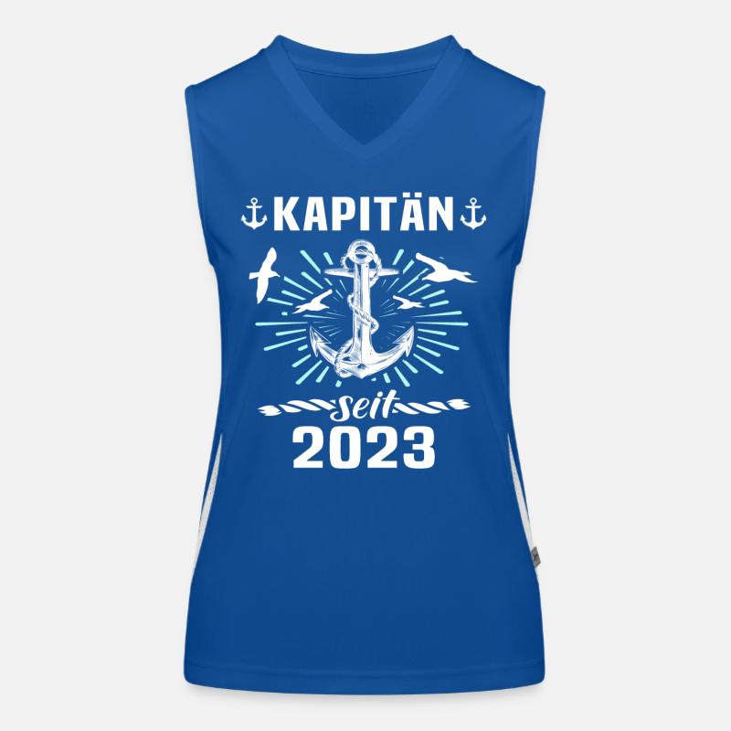 Kapitän 2023 Bootsführerschein Boot Funktionelles Kontrast-Tank Top für Frauen