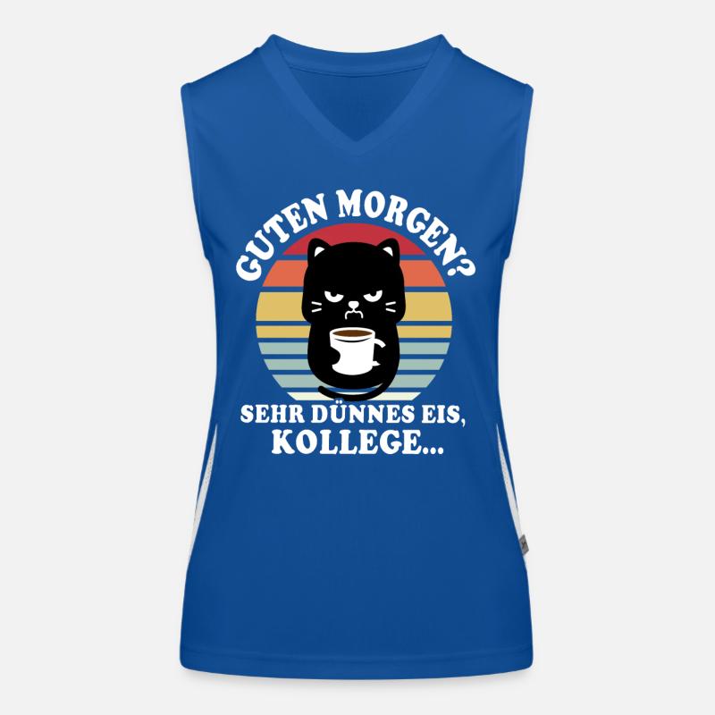 Katze Kaffee Geschenk Arbeitskollegen Funktionelles Kontrast-Tank Top für Frauen