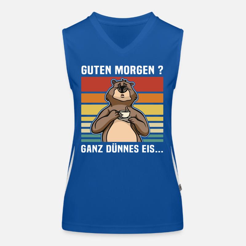 Bär Kaffee Bärchen Dünnes Eis Funktionelles Kontrast-Tank Top für Frauen