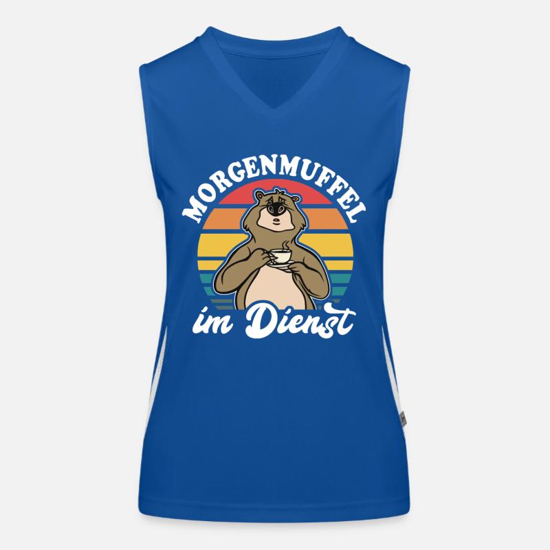 Bär Kaffee Bärchen Morgenmuffel Funktionelles Kontrast-Tank Top für Frauen