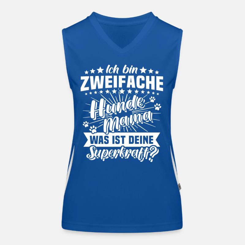 Hundemama Zweifach 2 Hunde Funktionelles Kontrast-Tank Top für Frauen