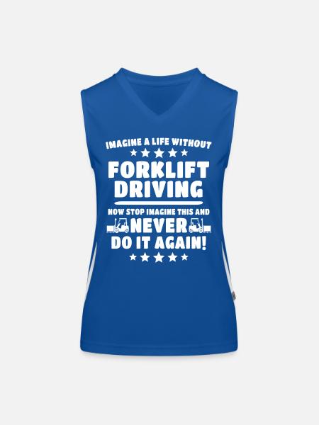 Forklift driver - Women's Functional Contrast Tank Top - royal/white - Front