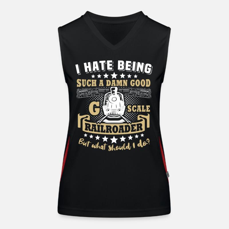 Gartenbahn Modelleisenbahn Spur G Funktionelles Kontrast-Tank Top für Frauen