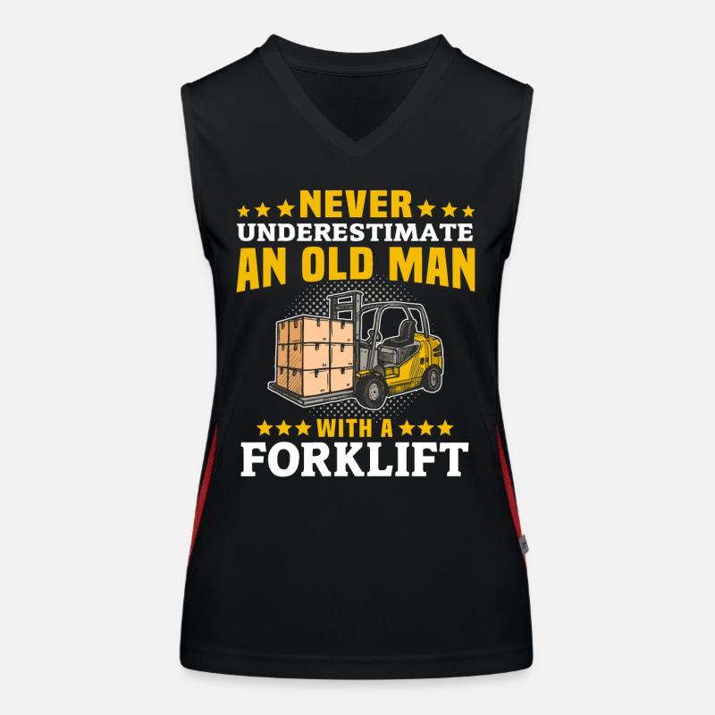 Staplerfahrer Mann Stapler Unterschätze Funktionelles Kontrast-Tank Top für Frauen