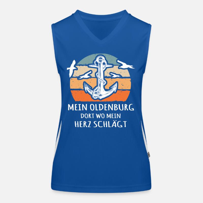 Oldenburger Sprüche Oldenburg Débardeur respirant contrasté Femme