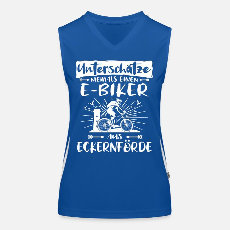 Eckernförde Ebike Eckernförderer Ebiker Funktionelles Kontrast-Tank Top für Frauen