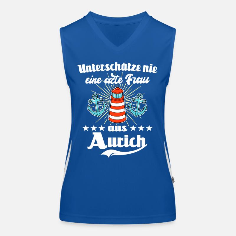 Aurich Frau Auricherin Funktionelles Kontrast-Tank Top für Frauen