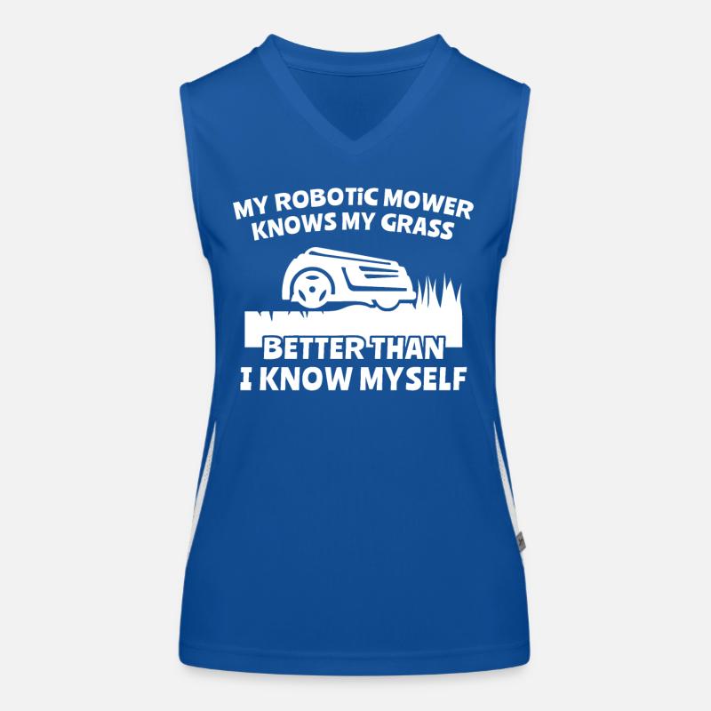 Mähroboter Funktionelles Kontrast-Tank Top für Frauen