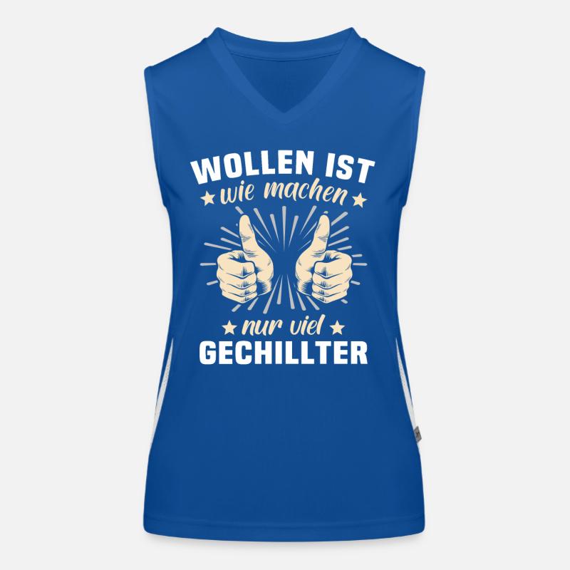 Wollen Machen Chillen Funktionelles Kontrast-Tank Top für Frauen