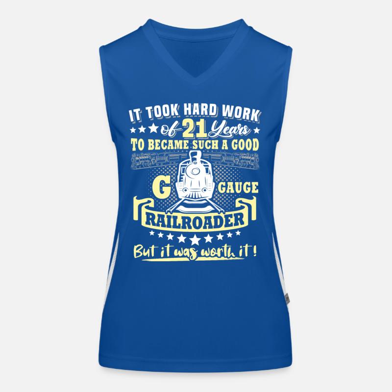 Gartenbahn 21. Geburtstag Garten Eisenbahn Spur G Funktionelles Kontrast-Tank Top für Frauen
