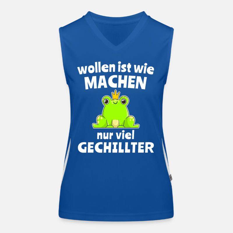 Frosch Chillen Wollen Machen Funktionelles Kontrast-Tank Top für Frauen