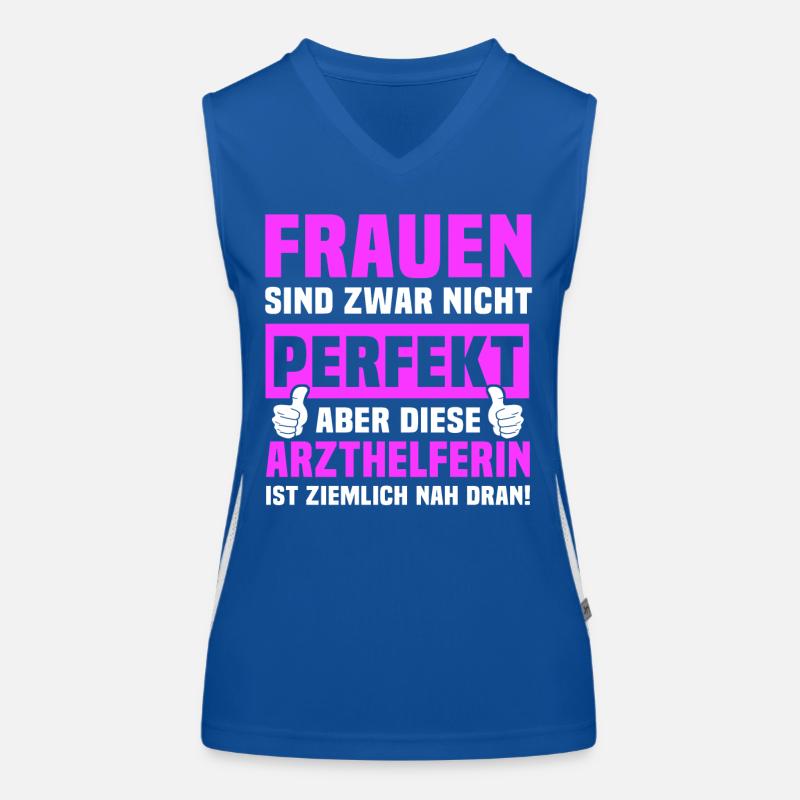 Arzthelferin Sprüche Funktionelles Kontrast-Tank Top für Frauen
